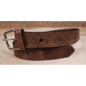 Ariat Boys Youth Belt Size 24 Brown Leather American‎ Flag Western